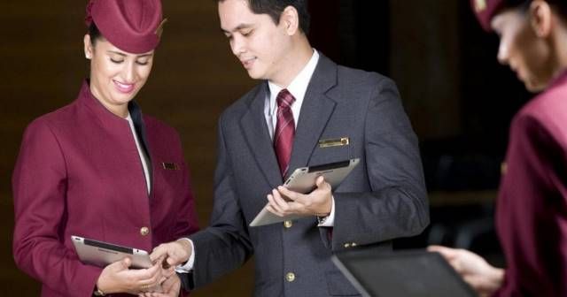 Qatar Airways cabin crew recruitment photos for candidates in Turkey